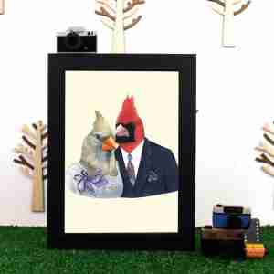 Ryan Berkley Well Dressed Mr & Mrs Cardinal Framed Print Wall Art